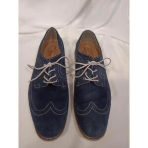 Vintage Bass Blue Brockton Suede Lace Up Mens 10 Classic Retro